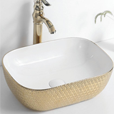 elegan-6 white-gold 46,5x32x13,5 νιπτήρας επικαθήμενος