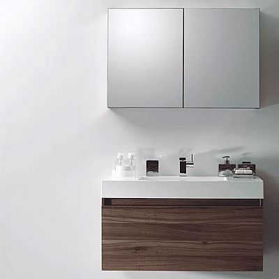 eco-100 πλήρες έπιπλο μπάνιου walnut μηχανισμός blum