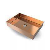 νιπτήρας πάγκου ροζ χρυσό inox pvd 55x38x10cm