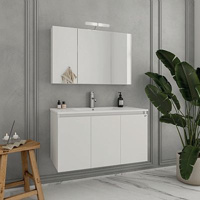 verona 100 white set έπιπλο μπάνιου