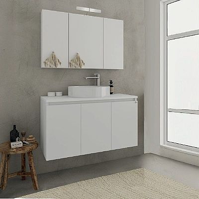 verona 90 white top - white set έπιπλο μπάνιου
