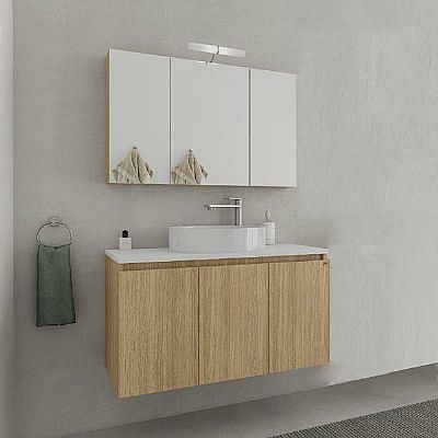 verona 100 white top - slavonia oak set έπιπλο
