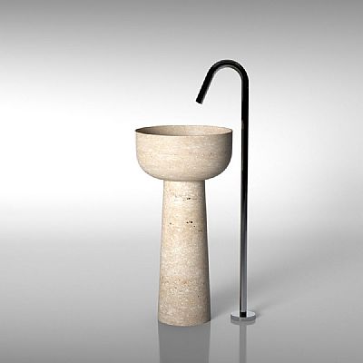 hidra sphere travertine νιπτήρας δαπέδου Φ44 H92