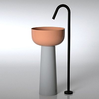 hidra sphere shine grey/pink νιπτήρας δαπέδου Φ44 H92