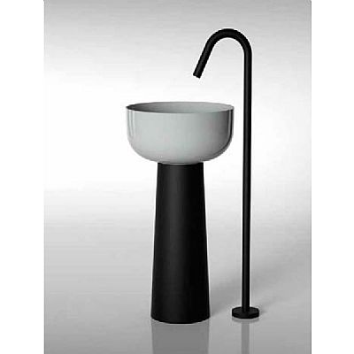 hidra sphere shine grey / black νιπτήρας δαπέδου Φ44 H92
